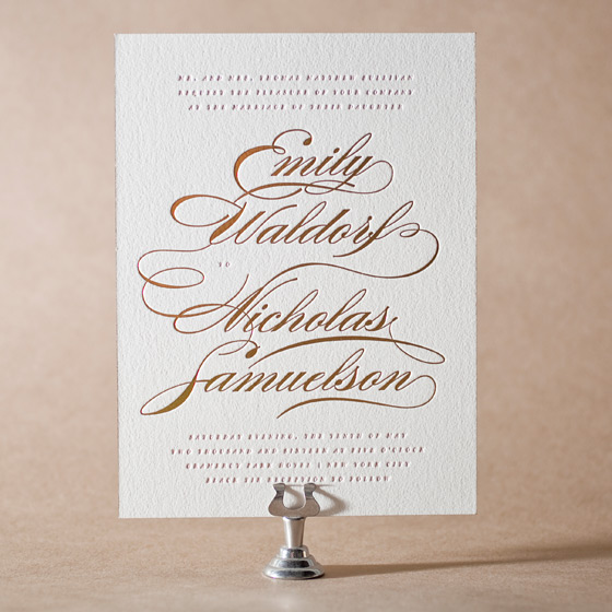 Whisper Letterpress Invitation Design Small