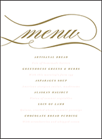 Whisper Letterpress Menu Design Small