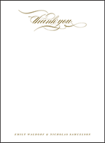 Whisper Letterpress Thank You Card Flat Design Small