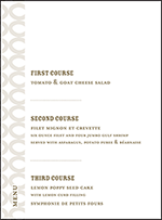 Wicklow Letterpress Menu Design Small