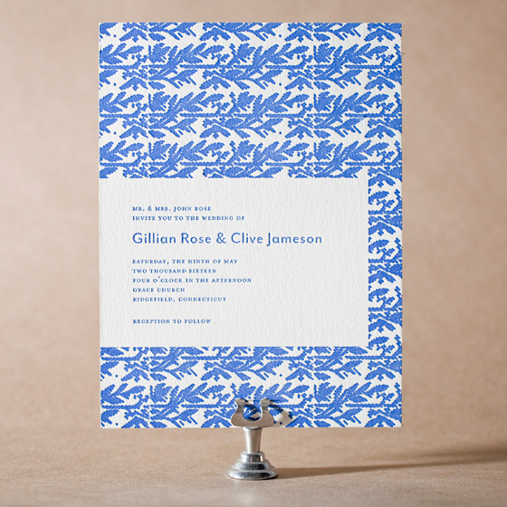 Willow Letterpress Invitation Design Small