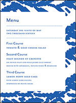 Willow Letterpress Menu Design Small