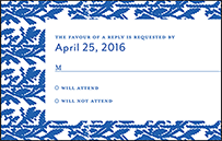 Willow Letterpress Reply Postcard Front Design Small